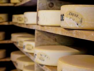 Alpkäse gelagert auf der Grossen Scheidegg in Grindelwald.