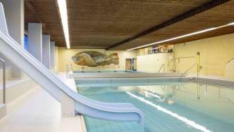 Schwimmbecken mit Rutschbahn