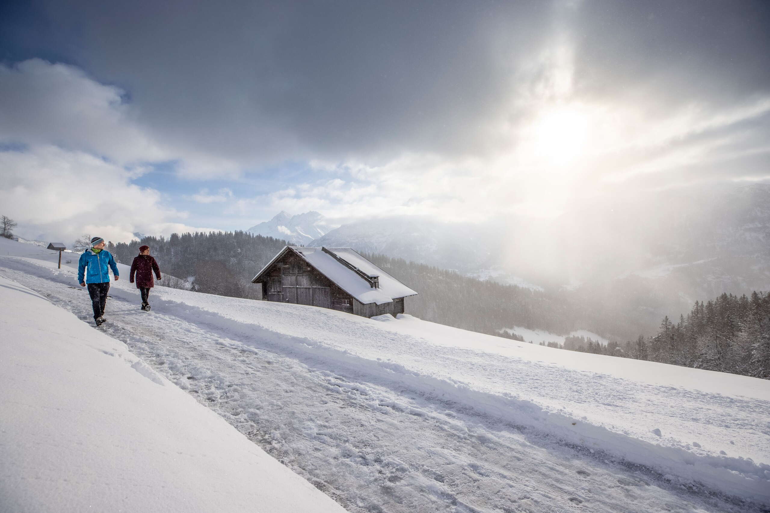 Out and about on a winter hike on the Hasliberg.