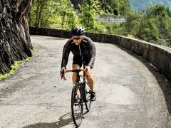 Downhill ride on a road bike from the Grimsel Pass.