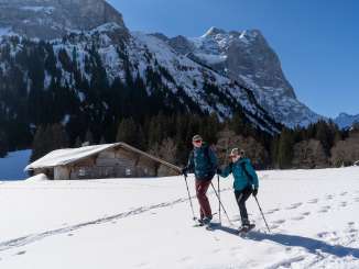 Snowshoeing on the Schwarzwaldalp in the Reichenbach Valley.